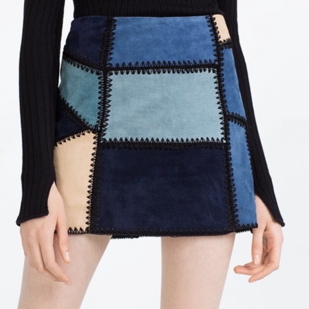 Zara Patch Work Skirt - Small